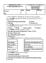 Bài kiểm tra cuối học kì I môn Khoa học 4 - Năm học 2021-2022